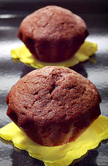 Image showing Two chocolate muffins