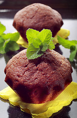 Image showing Two chocolate muffins