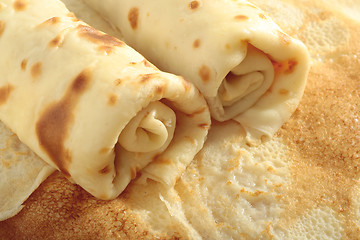 Image showing Rolled-up pancakes