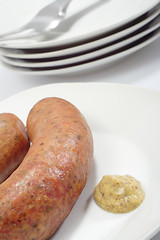 Image showing Sausage with mustard