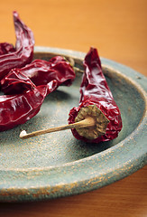 Image showing Dried red chili peppers