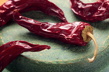 Image showing Dried red chili peppers