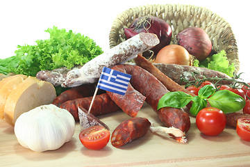 Image showing Greek salami