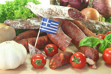 Image showing Greek salami