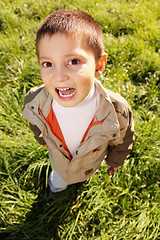 Image showing Little shouting boy