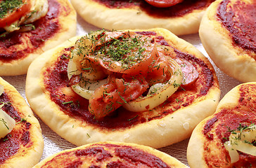 Image showing Small pizzas (pizzette)