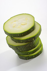 Image showing Sliced courgette