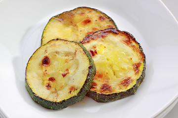 Image showing Fried slices of courgette