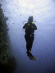 Image showing scuba-diver silhouette