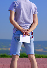 Image showing Man with empty card