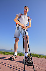 Image showing Standing hiker