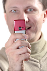 Image showing Man with cell phone