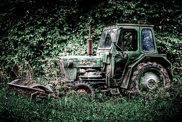 Image showing Abandoned tractor in HDR