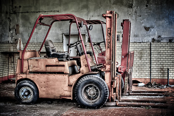 Image showing Abandoned fork lifts in HDR