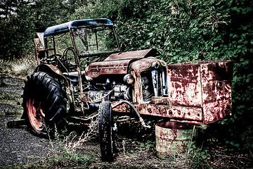 Image showing Abandoned tractor in HDR