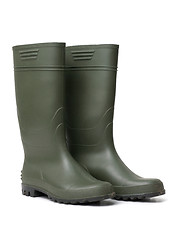 Image showing Green rubber boots 