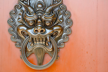 Image showing lion door knob