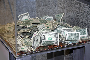 Image showing Money in a donation box