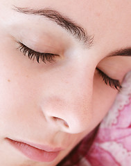 Image showing Beautiful young woman sleeping.