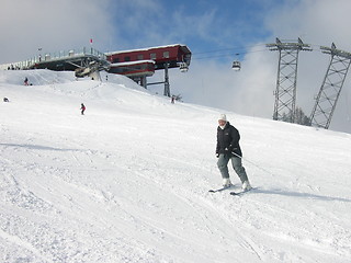 Image showing Skier down the hill