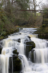 Image showing Waterfall and bridge