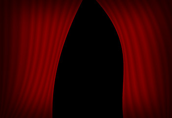 Image showing Red curtains