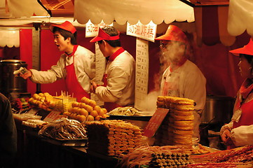 Image showing Wafujing food market, Beijing