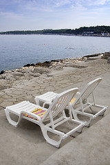 Image showing Beach chairs