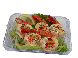 Image showing Shrimp with mayonnaise-clipping path