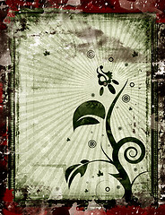 Image showing Grunge floral background