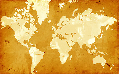 Image showing Grunge world map