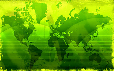 Image showing Grunge world map