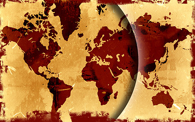 Image showing Grunge world map