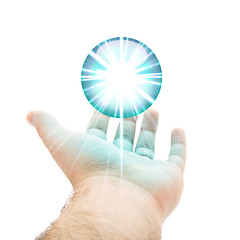 Image showing Blue Orb Hand