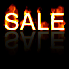 Image showing Fiery SALE Sign