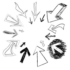 Image showing Doodled Arrows