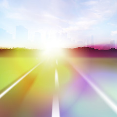 Image showing Colorful Highway Flare