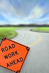 Image showing Road Work Ahead Concept