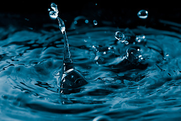 Image showing Blue Water Droplets Splash