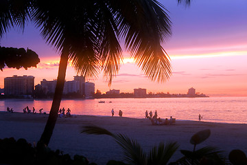 Image showing Isla Verde Puerto Rico Sunset