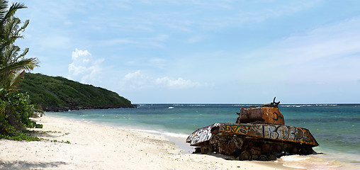 Image showing Flamenco Beach Army Tank