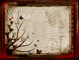 Image showing Grunge floral background