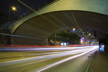 Image showing Traffic on the move at night 