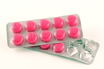 Image showing Pink tablet strips