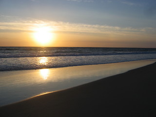 Image showing Sunset at beach