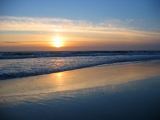 Image showing Sunset at beach