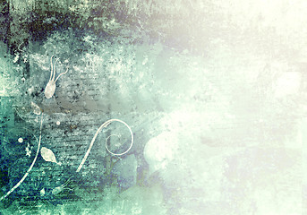 Image showing Grunge floral background