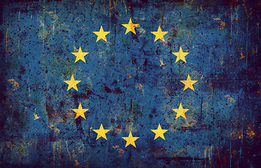 Image showing Grunge flag of European union