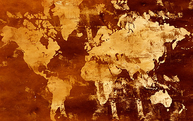 Image showing Grunge world map