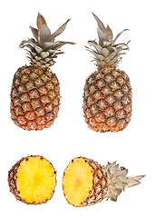Image showing Whole and half pinapple